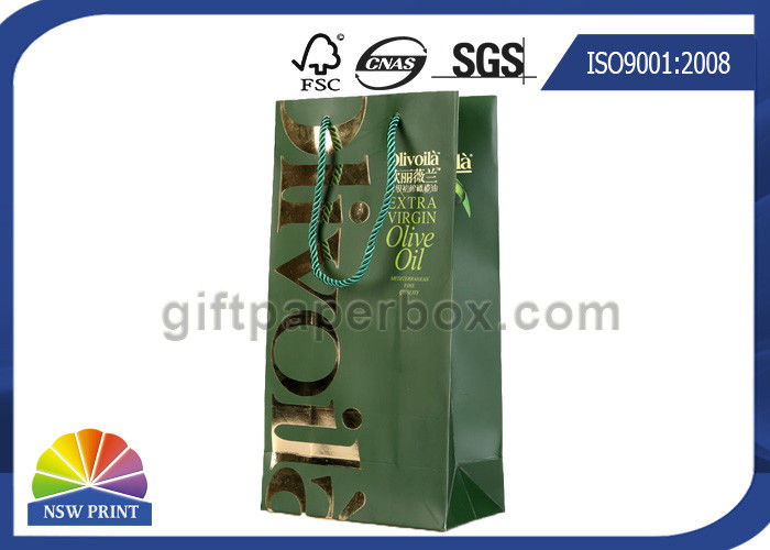Promotional Pantone Color Printing Elegant Paper Gift Bag With Cotton Handle
