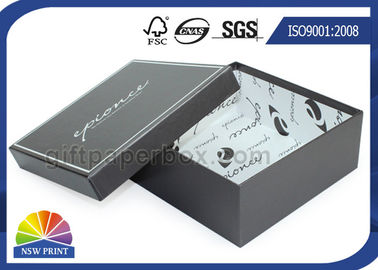Black Rigid Cardboard Paper Gift Box For Shoes Apparel Packaging
