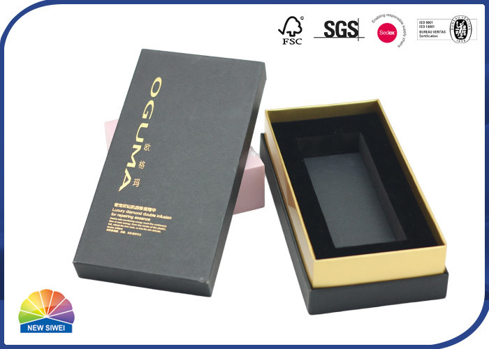 Matte Rigid Shoulder Box Flocking di lusso EVA Tray For Skin Care Products