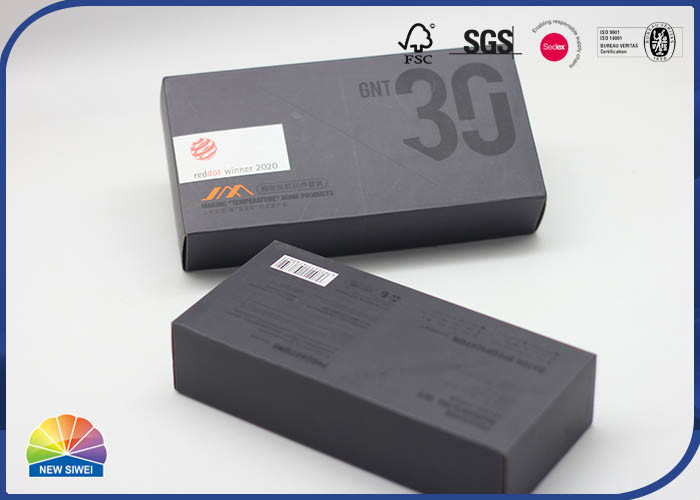 E-Flute Scatola postale ondulata nera Laminazione opaca Dimensioni e logo personalizzati