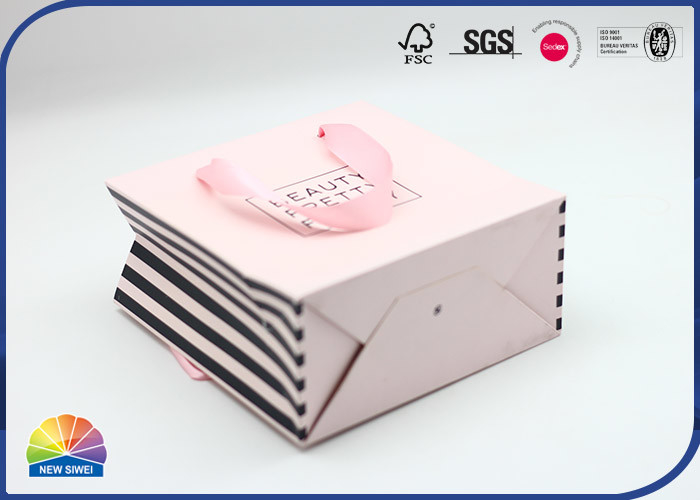 Il regalo di compera di carta stampato di lusso di colore su ordinazione insacca con le corde di nylon della maniglia