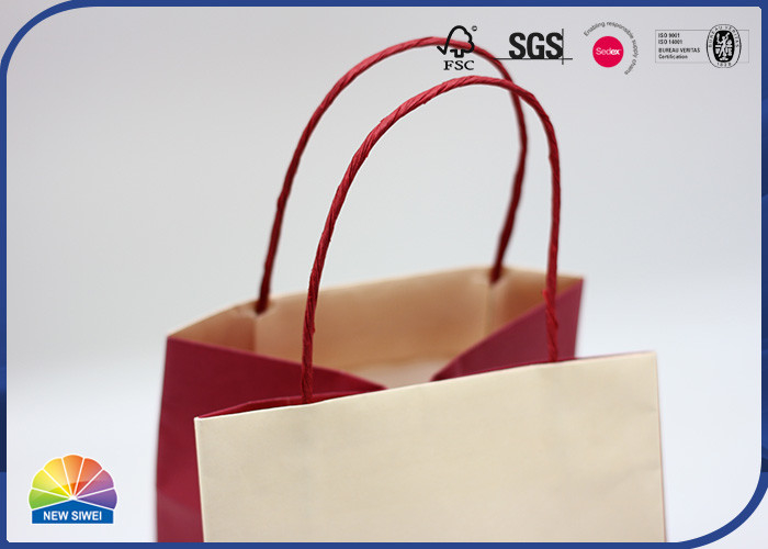 Sacchetto della spesa bianco di Kraft della borsa di carta del regalo stampato abitudine per il giorno di biglietti di S. Valentino