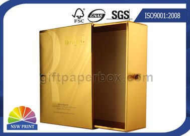 Scatola di carta del rivestimento del cassetto metallico UV dell'oro/imballaggio cosmetico di lusso della scatola di scorrevole