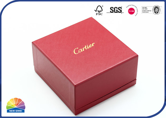 Stagnola di oro attuale del pacchetto della scatola rigida di carta rossa di struttura Logo Stamping