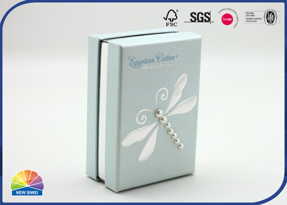 Scatola di carta regalo per imballaggio di gioielli con stampa a caldo in rilievo e argento