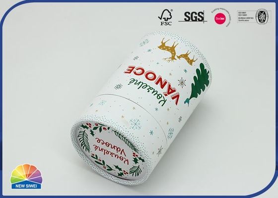 Contenitore di regalo di Natale di Matte Lamination Gift Paper Tubes della stampa di colore pieno