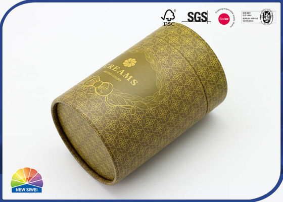 Matte Lamination Gold Kraft Cylinder che imballa per screma