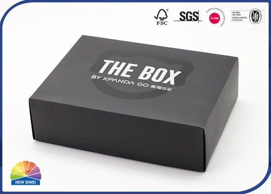 Abito & scarpe che imballano la scatola nera di piegatura della carta della carta 350gsm