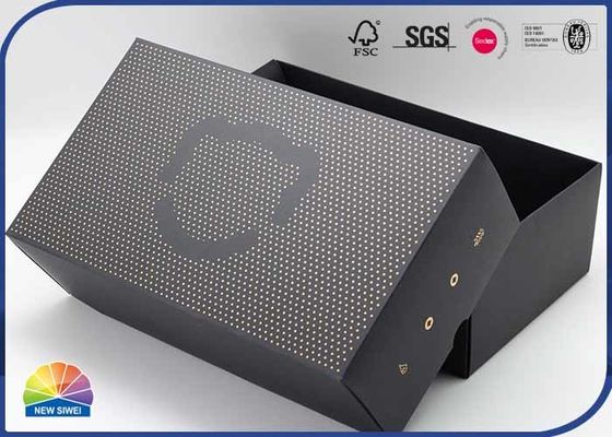 timbratura d'imballaggio della stagnola di oro della scatola di rettangolo nero del cartone 350gsm