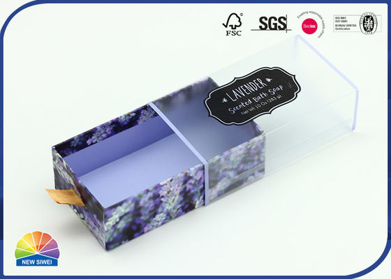 Confezione regalo di sapone profumato Cassetto Scatola di carta Scatola di tiro del nastro Stampa 4c