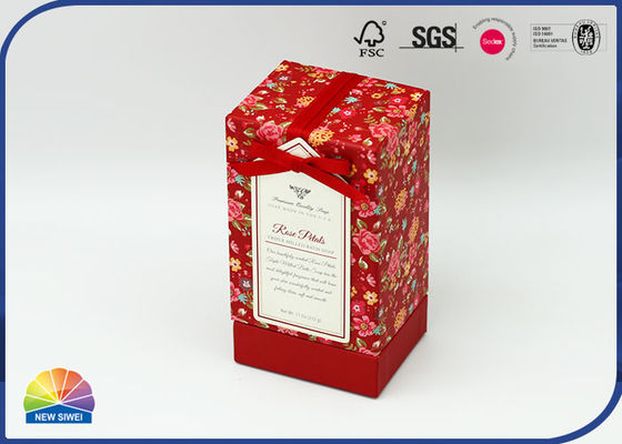 Scatola di Rose Soap Packaging Rigid Neck decorata Bowknot