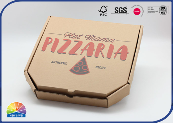 Il commestibile stampato su ordinazione del contenitore di pizza di carta kraft ha ondulato il materiale