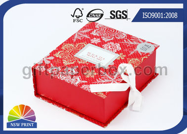 La progettazione popolare ha stampato la scatola di carta del coperchio a cerniera di regalo del contenitore del flat pack del popolare stabilito rosso di lusso del regalo